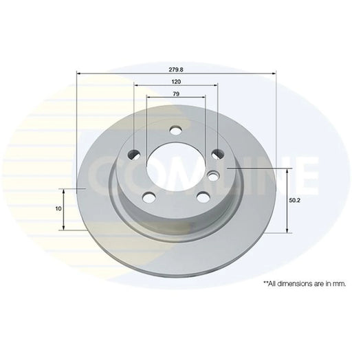 Comline 2 x Solid Rear Brake Discs ADC1774