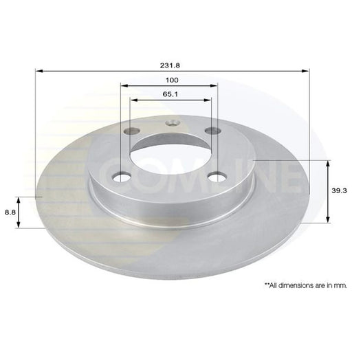 Comline 2 x Solid Rear Brake Discs ADC1439
