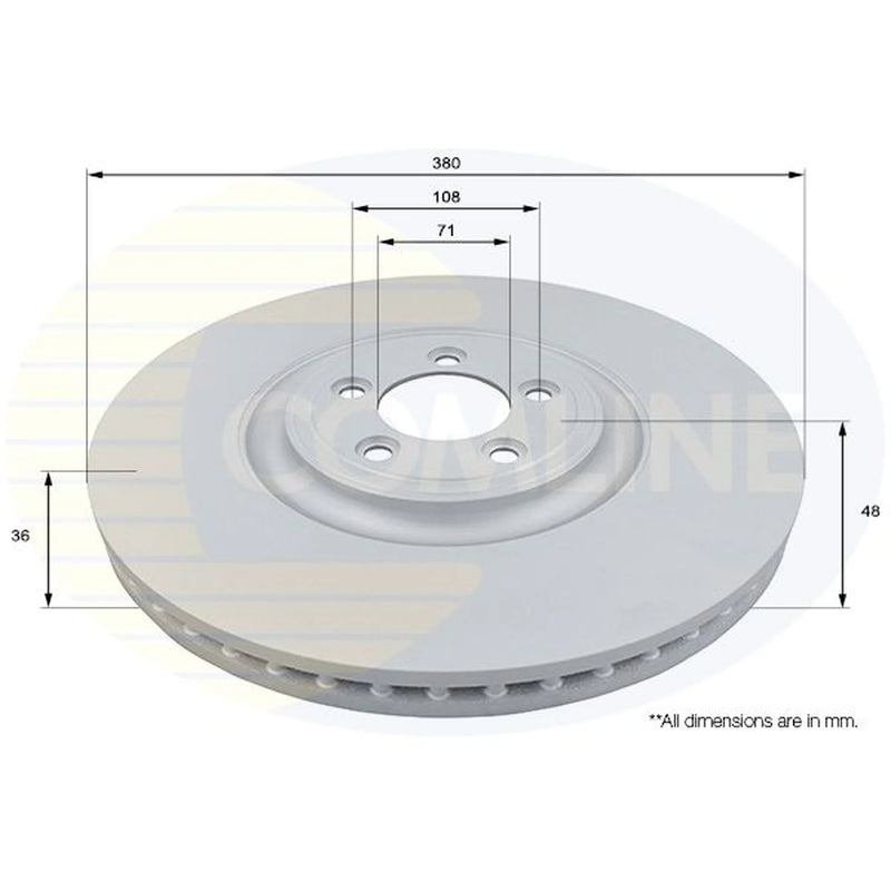 Comline 2 x Internally Vented Front Brake Discs ADC1256V