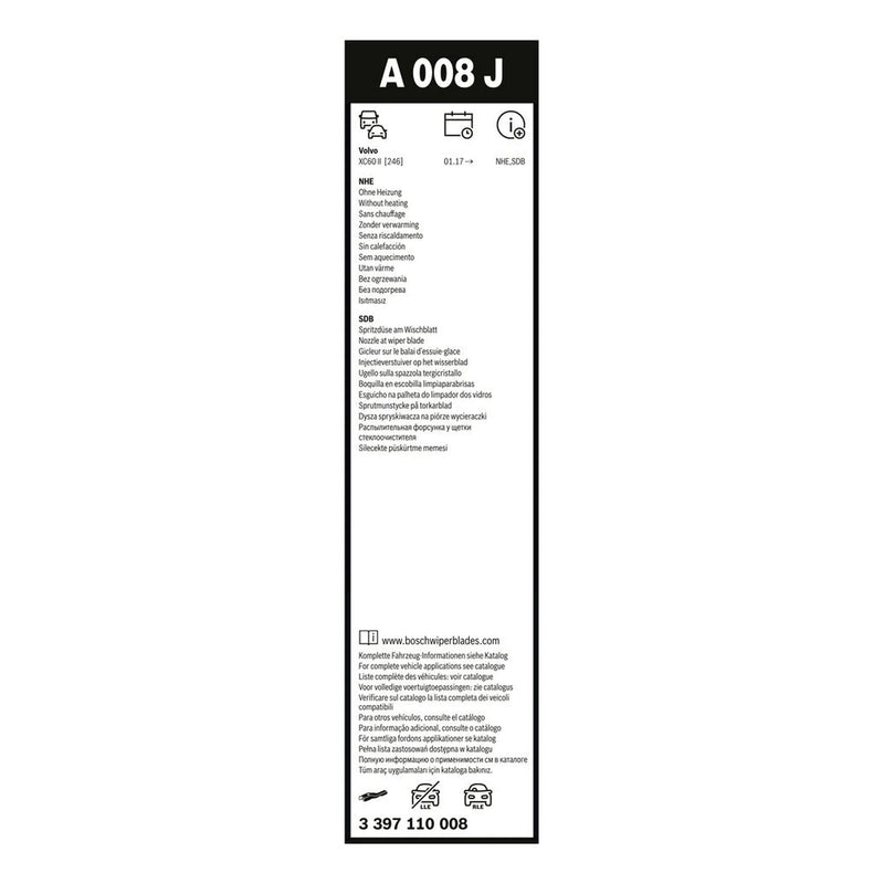 Bosch Aerotwin Wiper Blade Set 650mm + 475mm — A008J OE 31490719