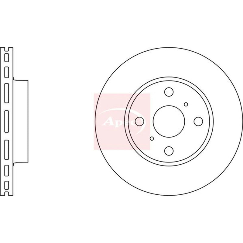 Apec 2 x Vented Front Brake Discs DSK657