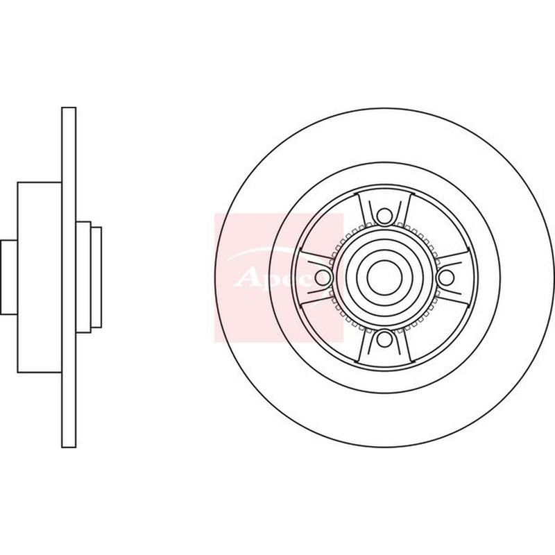 Apec 2 x Solid Rear Brake Discs DSK2233