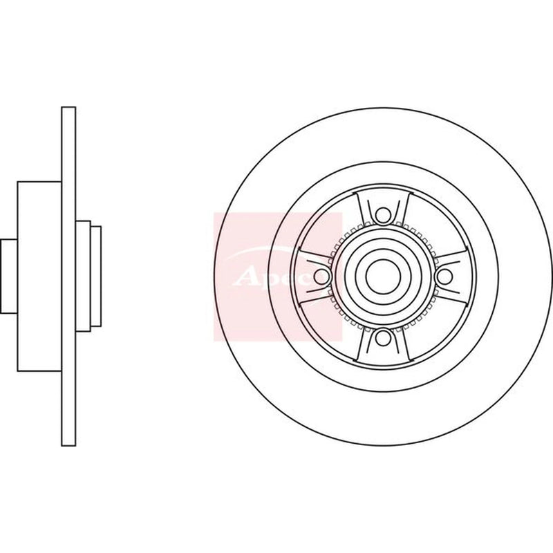 Apec 2 x Solid Rear Brake Discs DSK2233