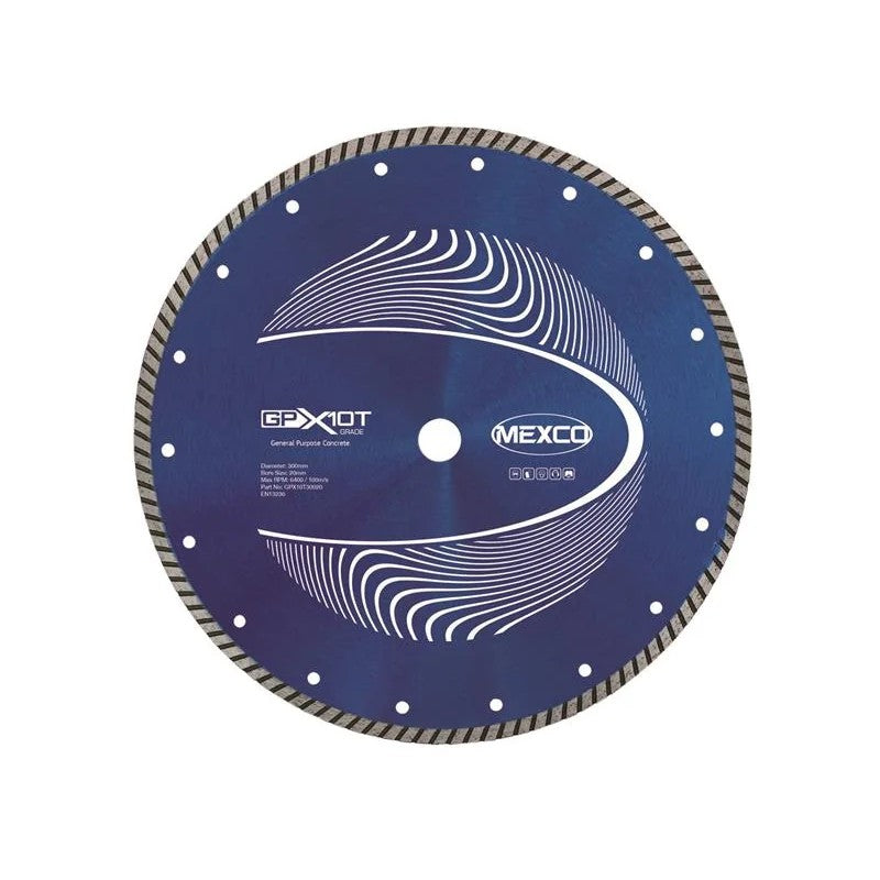 MEXCO GP Concrete Turbo Diamond Blade 300 x 20mm - GPX10T30020