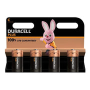 Duracell C Cell +100% Plus Power Batteries (Pack 4) - S18712