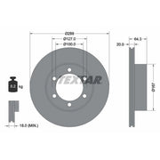 Textar 2 x Vented Front Brake Discs 92076300