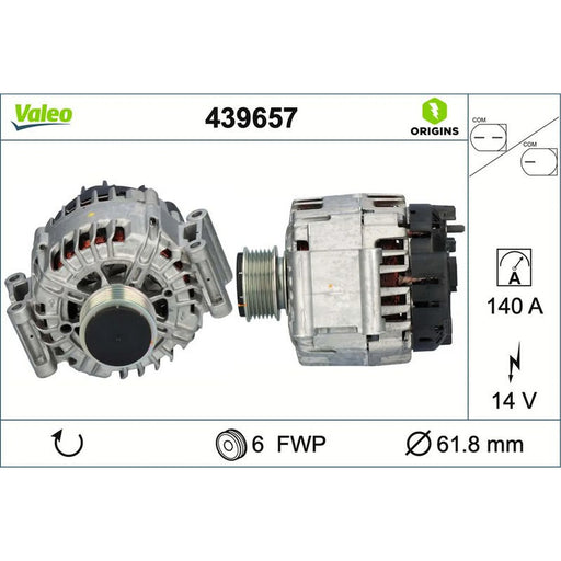 Valeo Car Alternator 12V 439657