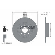 Textar 2 x Solid Rear Brake Discs 92202303