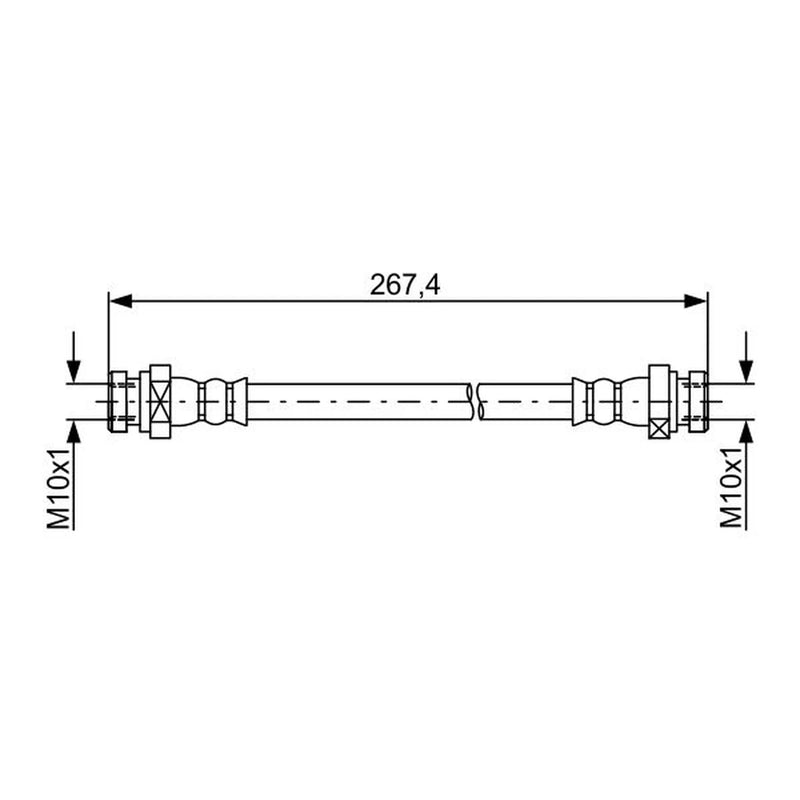 Bosch Brake Hydraulic Hose Line Rear Right 1 987 481 886