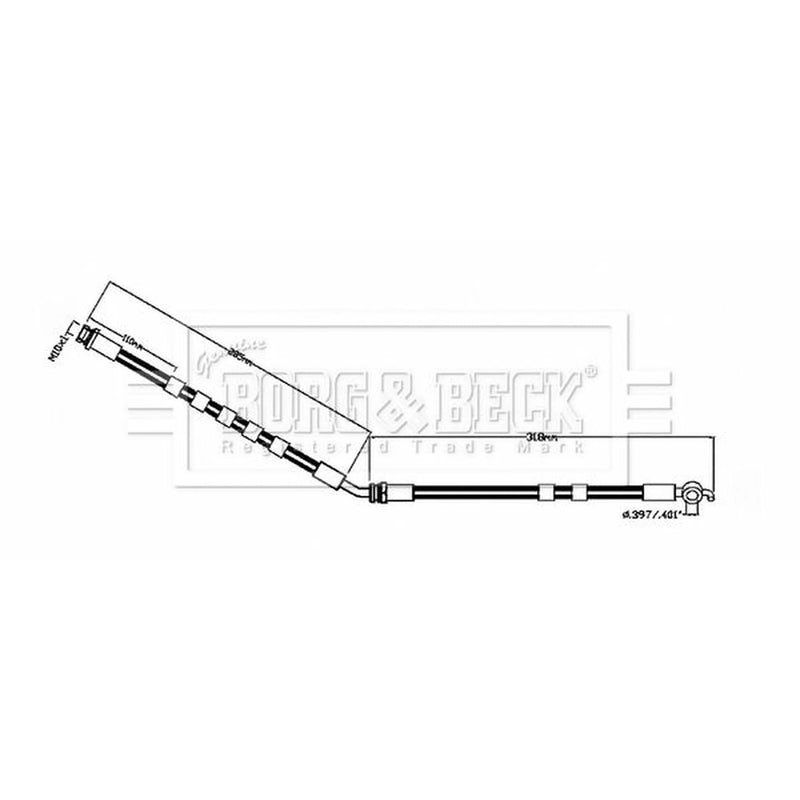 Borg & Beck Brake Hydraulic Hose Line Front Right BBH8855