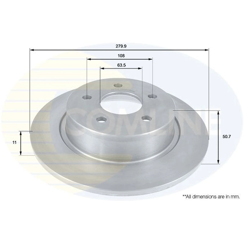 Comline 2 x Solid Rear Brake Discs ADC1248