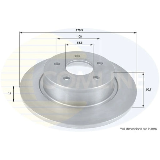 Comline 2 x Solid Rear Brake Discs ADC1248