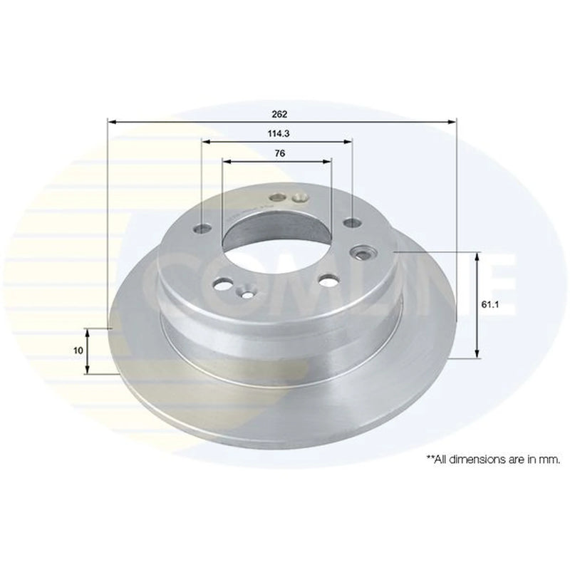 Comline 2 x Solid Rear Brake Discs ADC1090