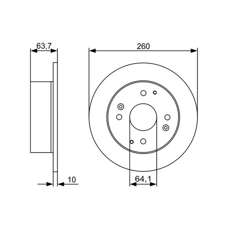 Bosch 2 x Solid Rear Brake Discs 0 986 479 504