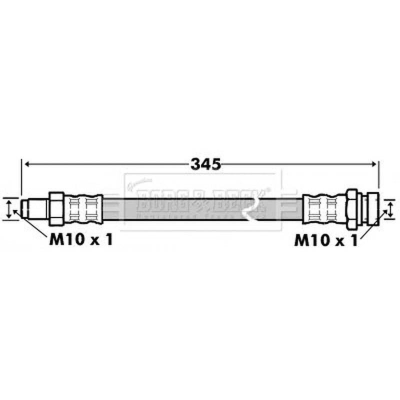 Borg & Beck Brake Hydraulic Hose Line Front Left BBH7521