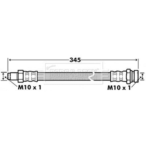 Borg & Beck Brake Hydraulic Hose Line Front Left BBH7521