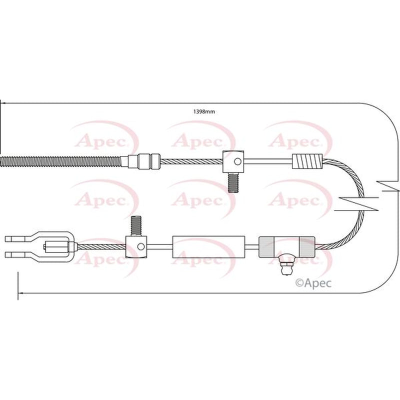 Apec Handbrake Cable Left Rear CAB1394