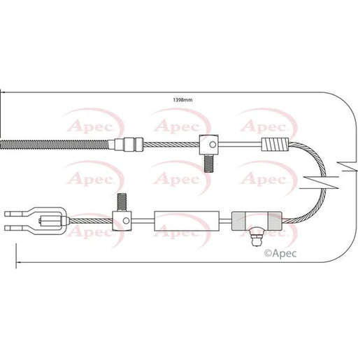 Apec Handbrake Cable Left Rear CAB1394