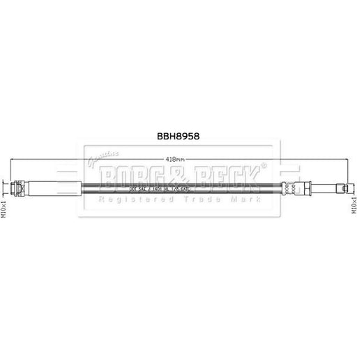 Borg & Beck Brake Hydraulic Hose Line Front Le BBH8958