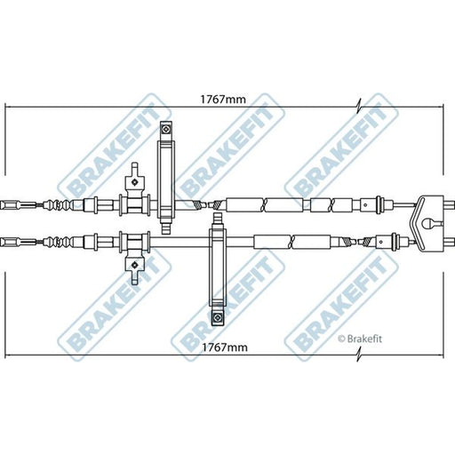 Apec Handbrake Cable Left Rear BBC3143