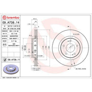 Brembo 2 x Front Brake Discs 09.A738.11