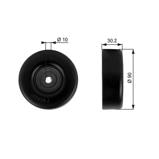 Gates V-Ribbed Belt Deflection/Guide Pulley Lower T38042