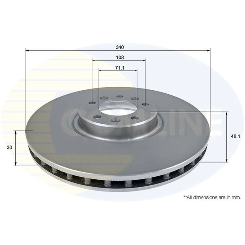Comline 2 x Front Brake Discs ADC2718V