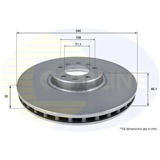 Comline 2 x Front Brake Discs ADC2718V