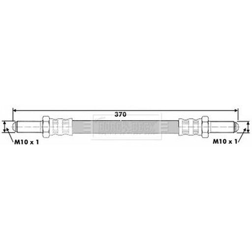 Borg & Beck Brake Hydraulic Hose Line Front Left BBH6247