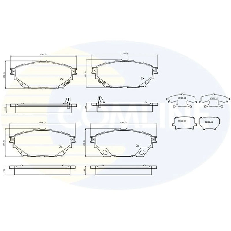 Comline 8 x Front Brake Pad Set CBP33772