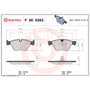 Brembo 4 x Front Brake Pad Set P06036X