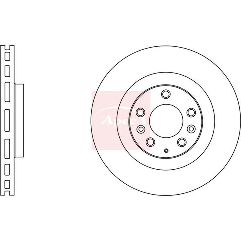 Apec 2 x Vented Front Brake Discs DSK2643