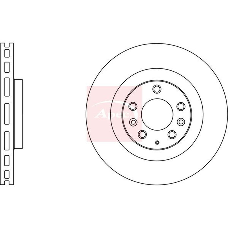 Apec 2 x Vented Front Brake Discs DSK2643