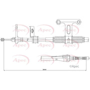 Apec Handbrake Cable Right Rear CAB1257