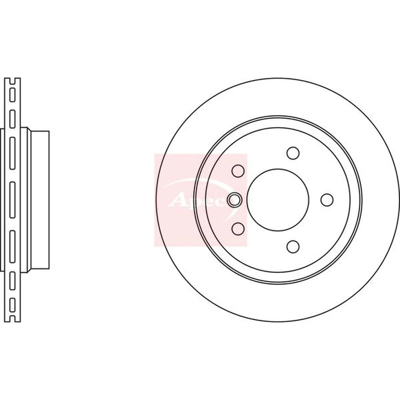 Apec 2 x Vented Rear Brake Discs DSK977