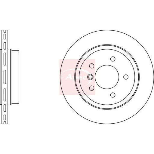 Apec 2 x Vented Rear Brake Discs DSK977