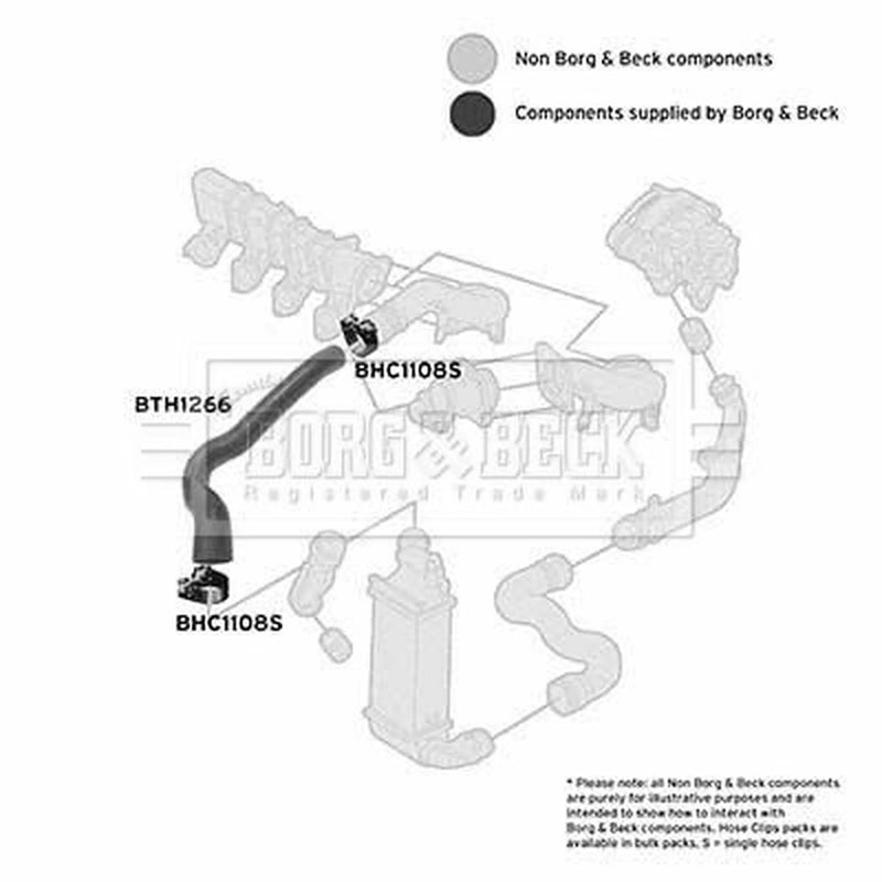 Borg & Beck Intercooler Turbo Charge Air Hose BTH1266
