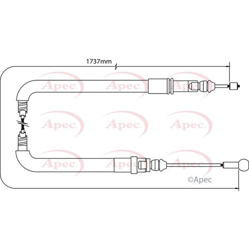 Apec Handbrake Cable Left Rear CAB1062