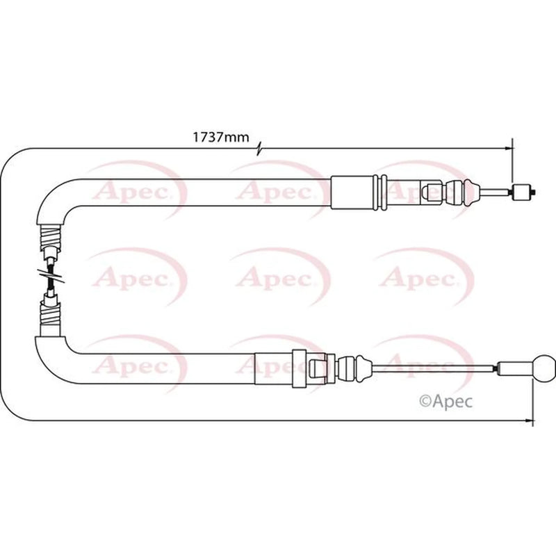 Apec Handbrake Cable Left Rear CAB1062