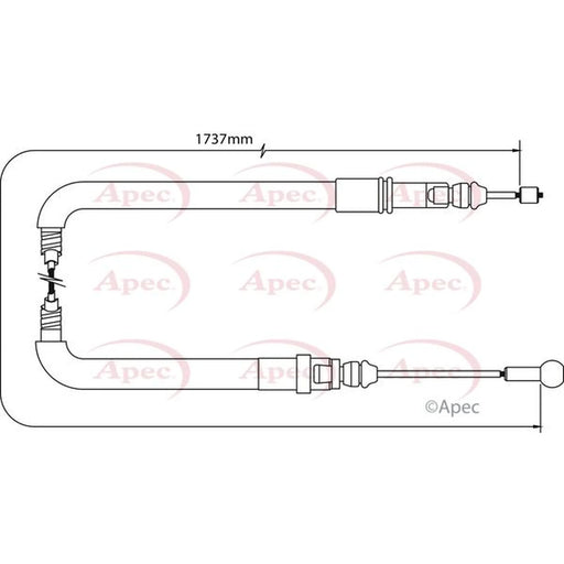 Apec Handbrake Cable Left Rear CAB1062