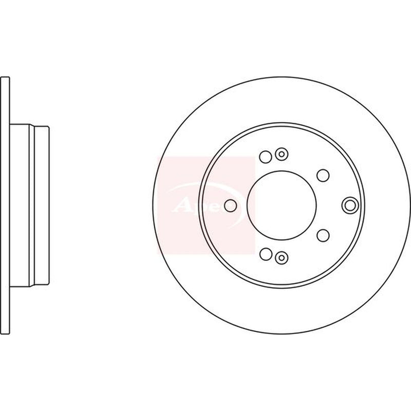 Apec 2 x Solid Rear Brake Discs DSK2439