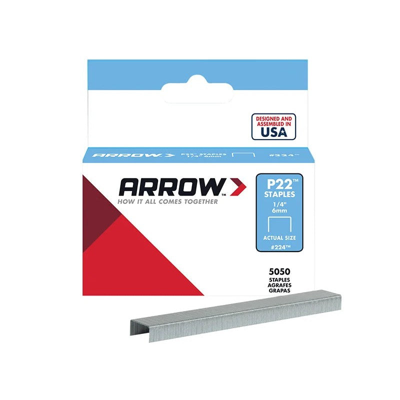 Arrow P22 Staples 6mm (1/4in) (Box 5050) - A224