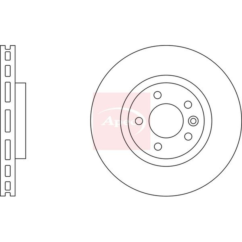 Apec 2 x Vented Front Brake Discs DSK2323
