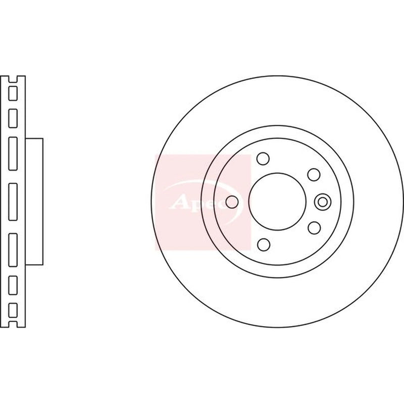 Apec 2 x Vented Front Brake Discs DSK2323