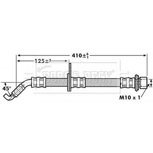 Borg & Beck Brake Hydraulic Hose Line Rear Right BBH7258