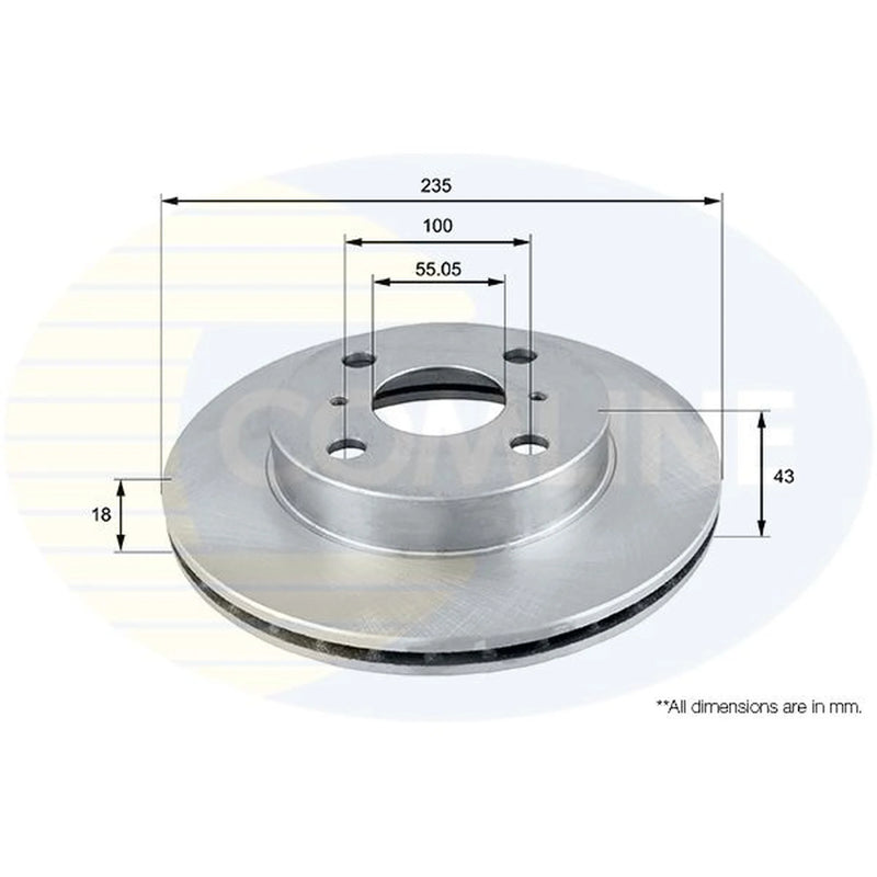 Comline 2 x Front Brake Discs ADC0193V
