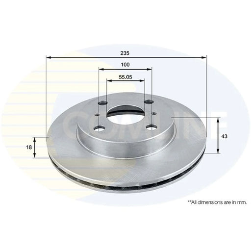 Comline 2 x Front Brake Discs ADC0193V