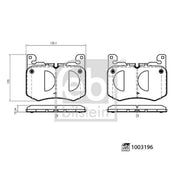 Febi Front Brake Pad Set 1003196