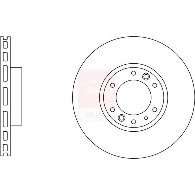 Apec 2 x Vented Front Brake Discs SDK6754