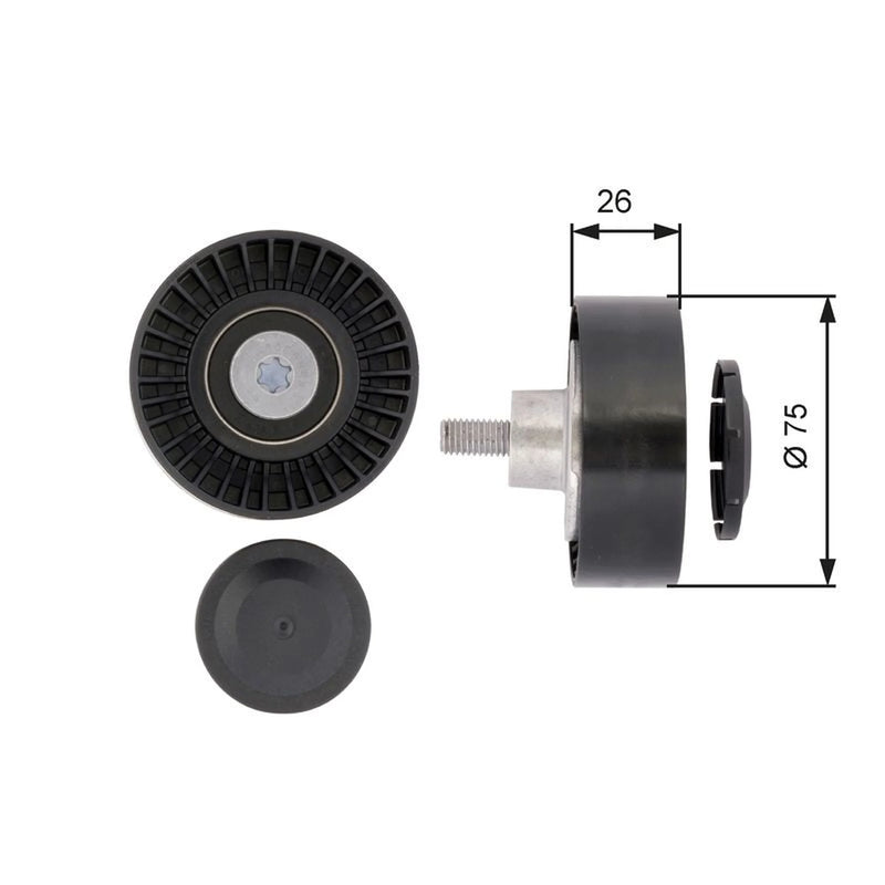 Gates V-Ribbed Belt Deflection/Guide Pulley T36385